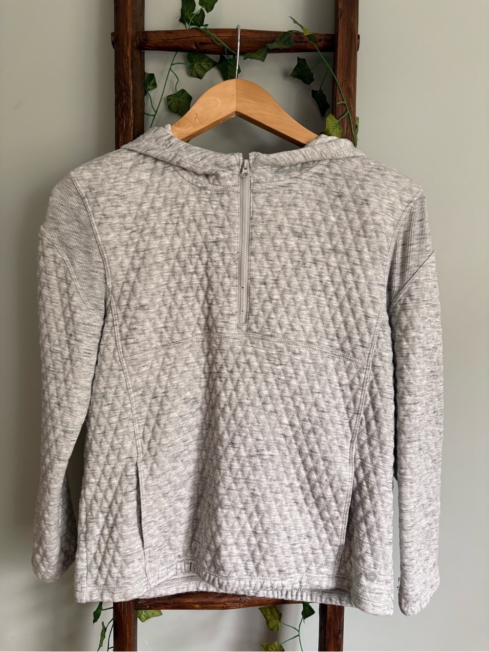 Avia Heather Gray Quilted Pullover Hoodie